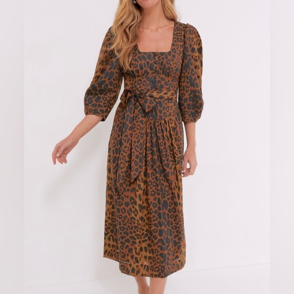 NWT Tuckernuck Brown Leopard Print Midi Dress